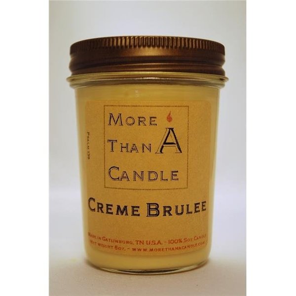More Than A Candle More Than A Candle CMB8J 8 oz Jelly Jar Soy Candle; Creme Brulee CMB8J